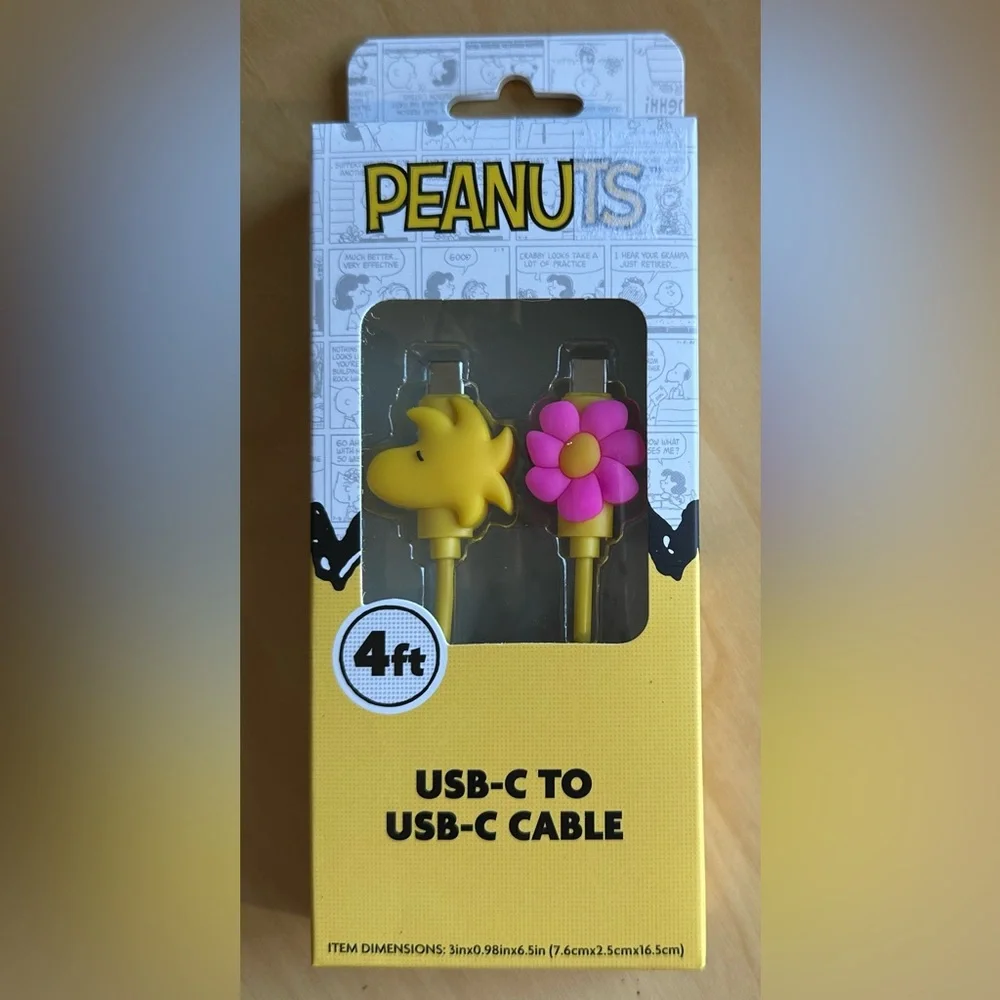 Peanuts USB-C To USB-C charging cable, NWT